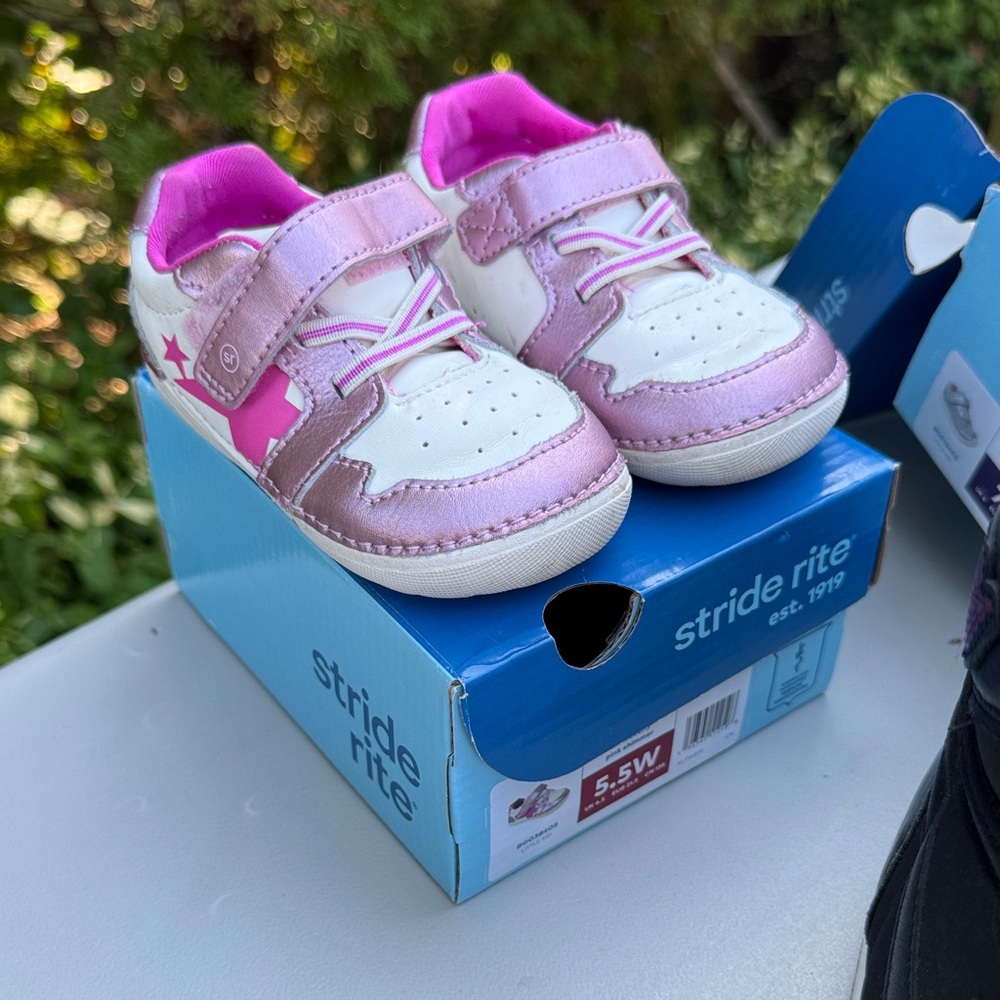 Stride Rite Waverly Pink and White Kids Shoes